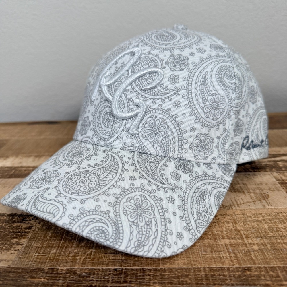 Robert Graham Paisley Hat Mens OS Grey Embroidered Adjustable Baseball Cap